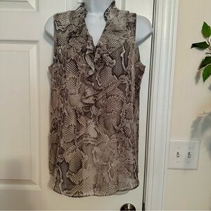 Snake Print Sleeveless Blouse
